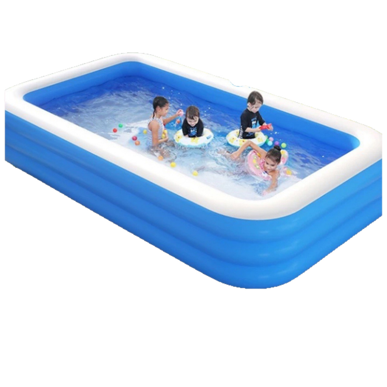Picture of Cross-border factory direct wholesale 3 meters blue and white three rings inflatable thickened swimming pool ball pool children's pool