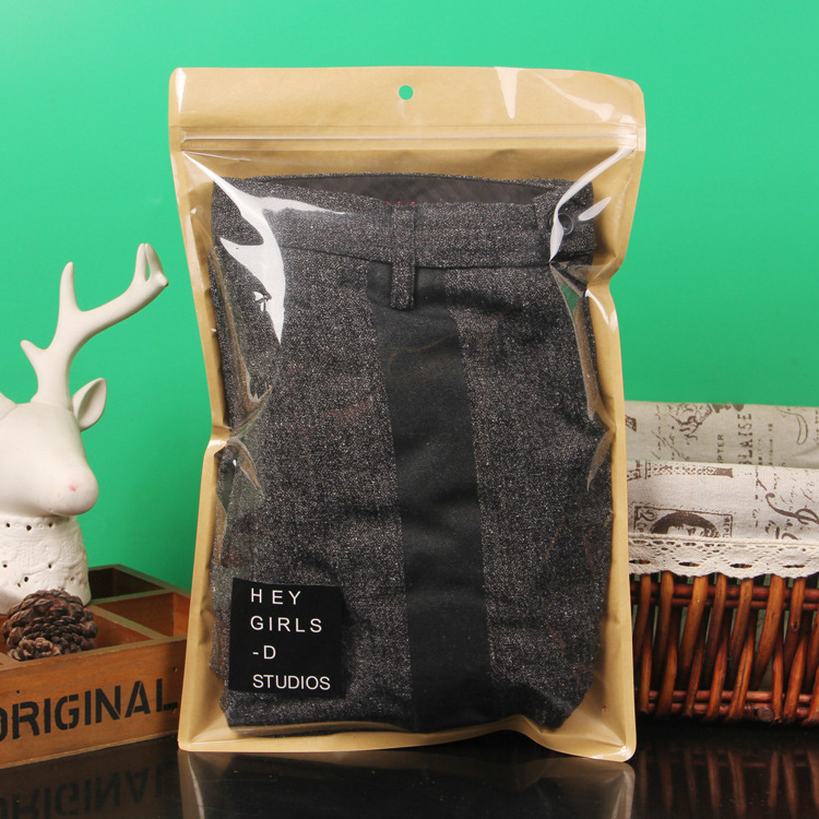 Back towel bath towel baby children's kraft paper packaging bag slippers vest shorts self-sealing transparent bag