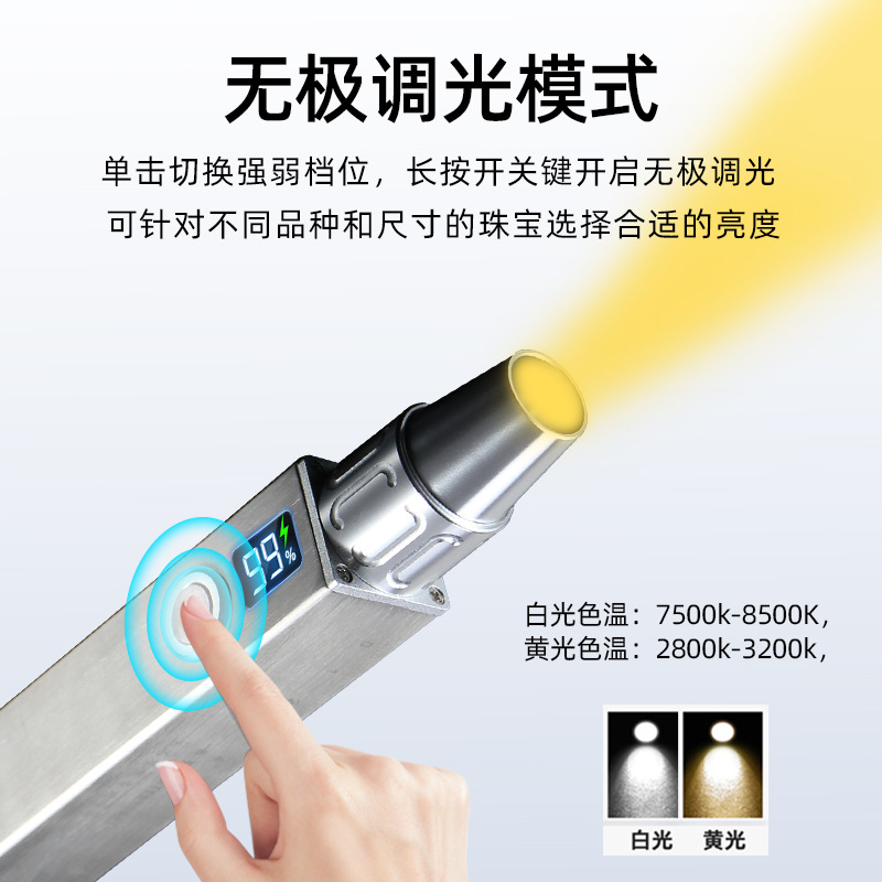 Picture of New jewelry jade identification lamp don't rechargeable 365 purple light egg device jade detection according to jade flashlight