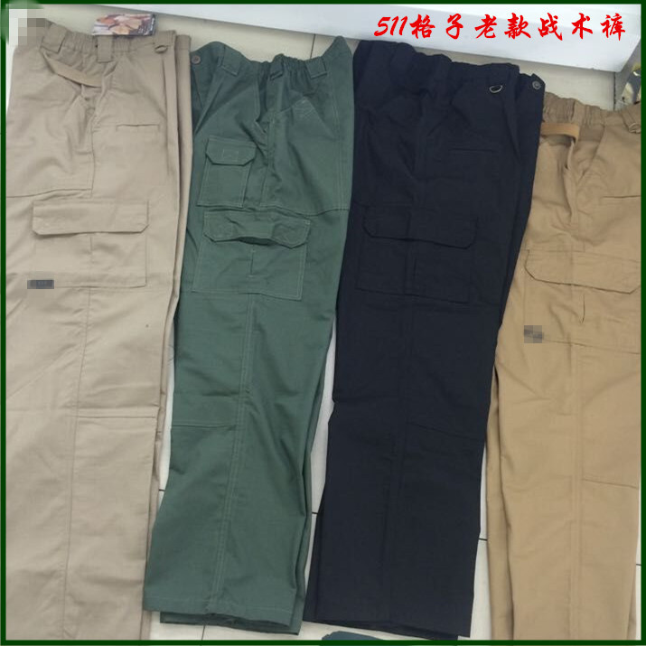 511 Outdoor Plaid Pants Black Training Pants Military Fan Multi-Bag Men's Tactical Pants Waterproof Scratch-Resistant Casual Pants