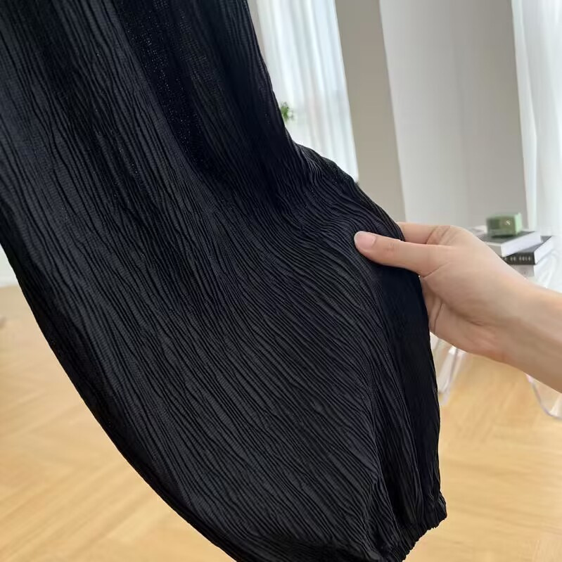 Picture of Design sense niche pleated high-grade elastic waist harem pants women's spring and autumn thin casual pants loose cropped pants fashion