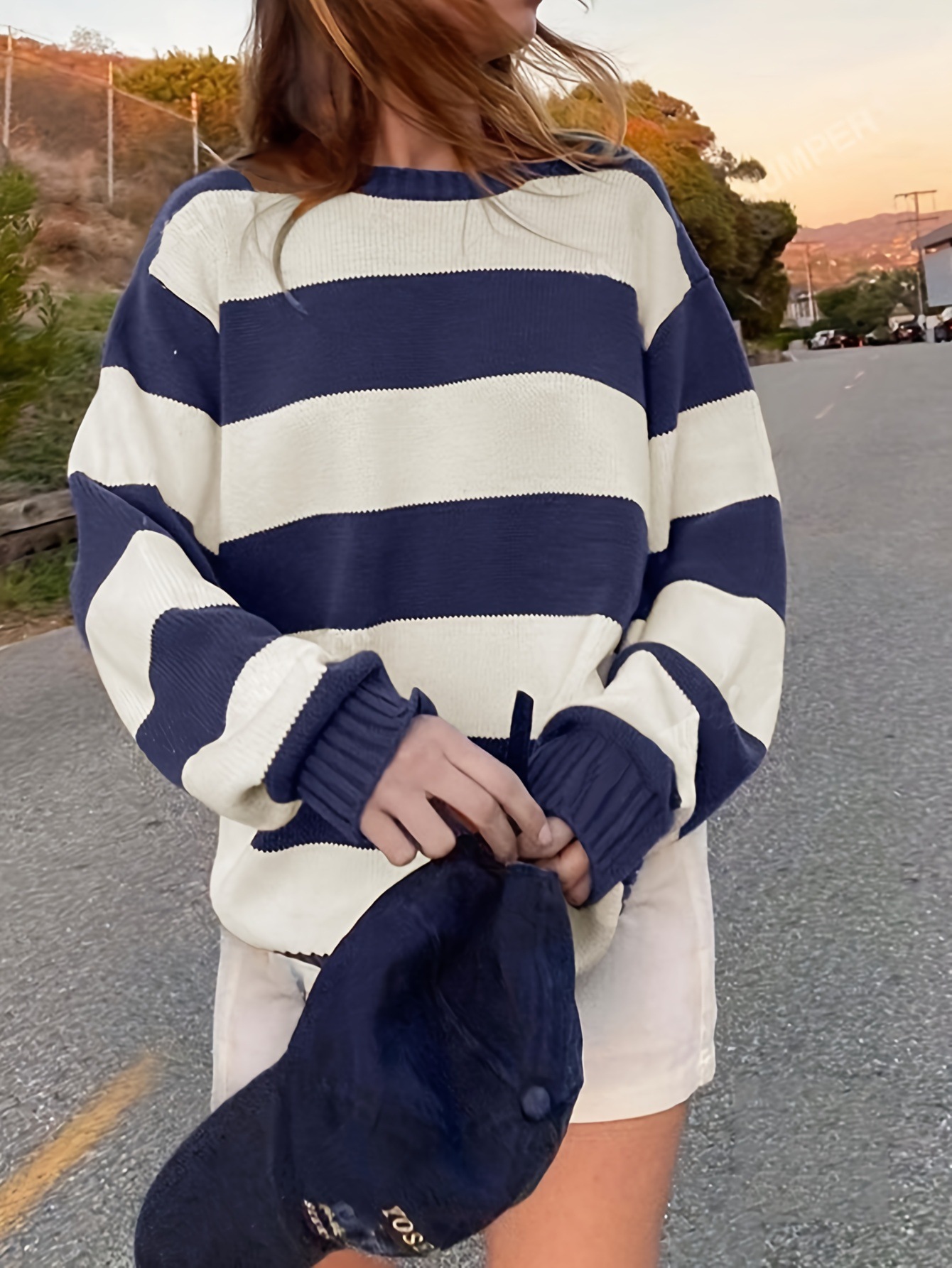 European and American Cross-border Amazon Autumn and Winter Sweater Crewneck Korean Casual Loose Knitted Sweater Sweater