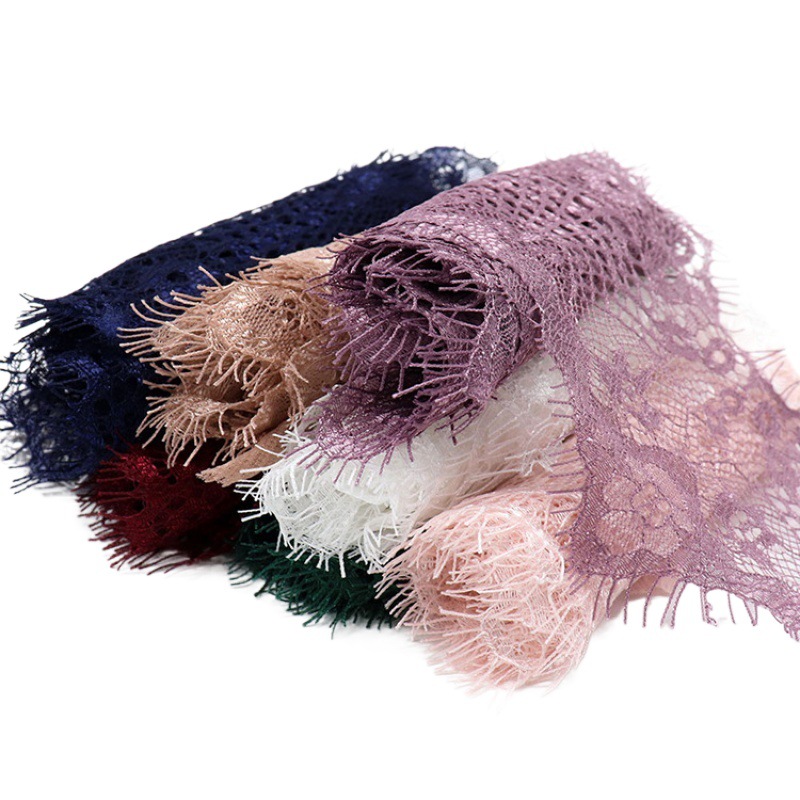 3 Yards/Pack 9.5cm Multi-Color Optional Eyelash Lace Polyester Silk Women's Lace Decoration Clothing Accessories