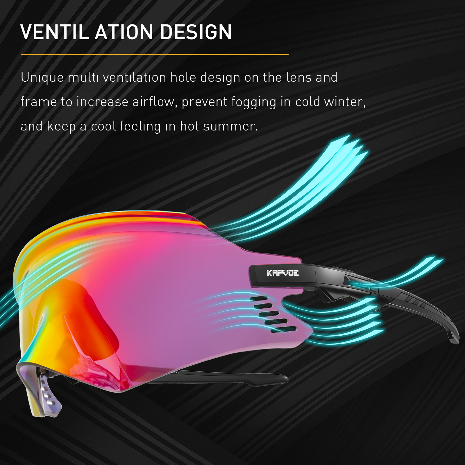 Picture of Kapvoe Explorer Cycling Glasses Running Mountaineering Men's and Women's Cycling Goggles Anti-Ultraviolet