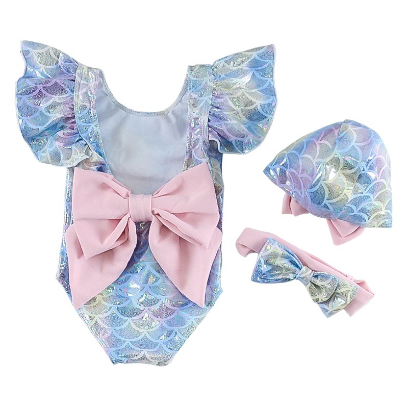 Wholesale Cute Children Swimwear Hot Spring one-piece Swimsuit Girls Baby Baby Princess Mermaid Swimsuit 1-6