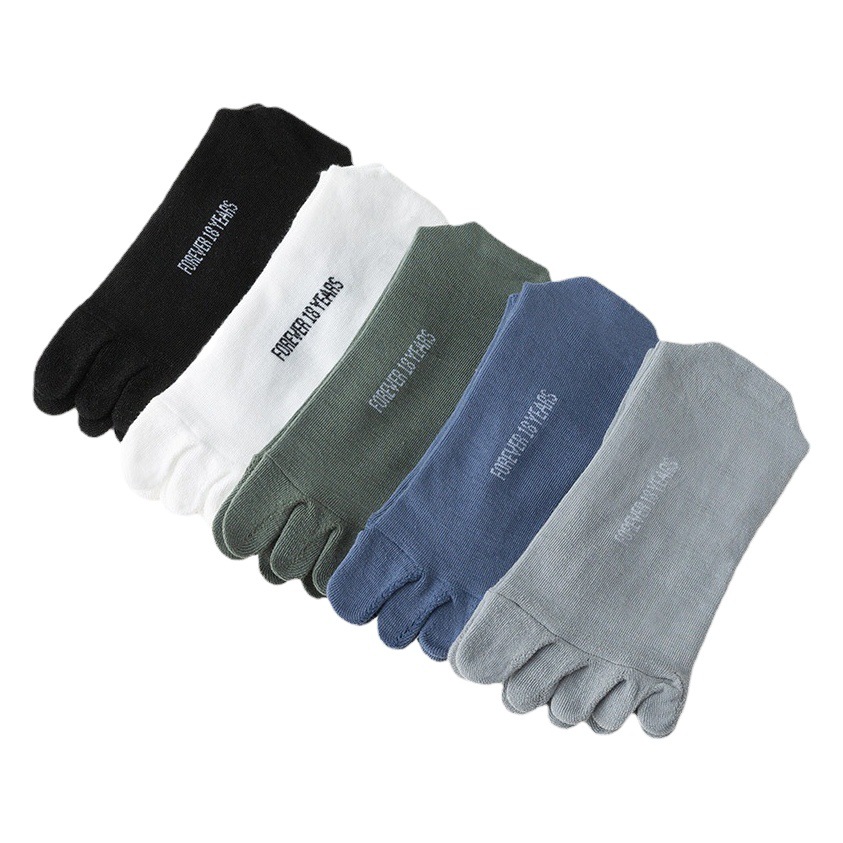 Toe Socks Men's Thin Stripesd Breathable Short-Tube Cotton Socks Anti-Athlete Sweat-Absorbent Men's Socks Short-Tube Cotton Socks Split-Toe Cotton Socks