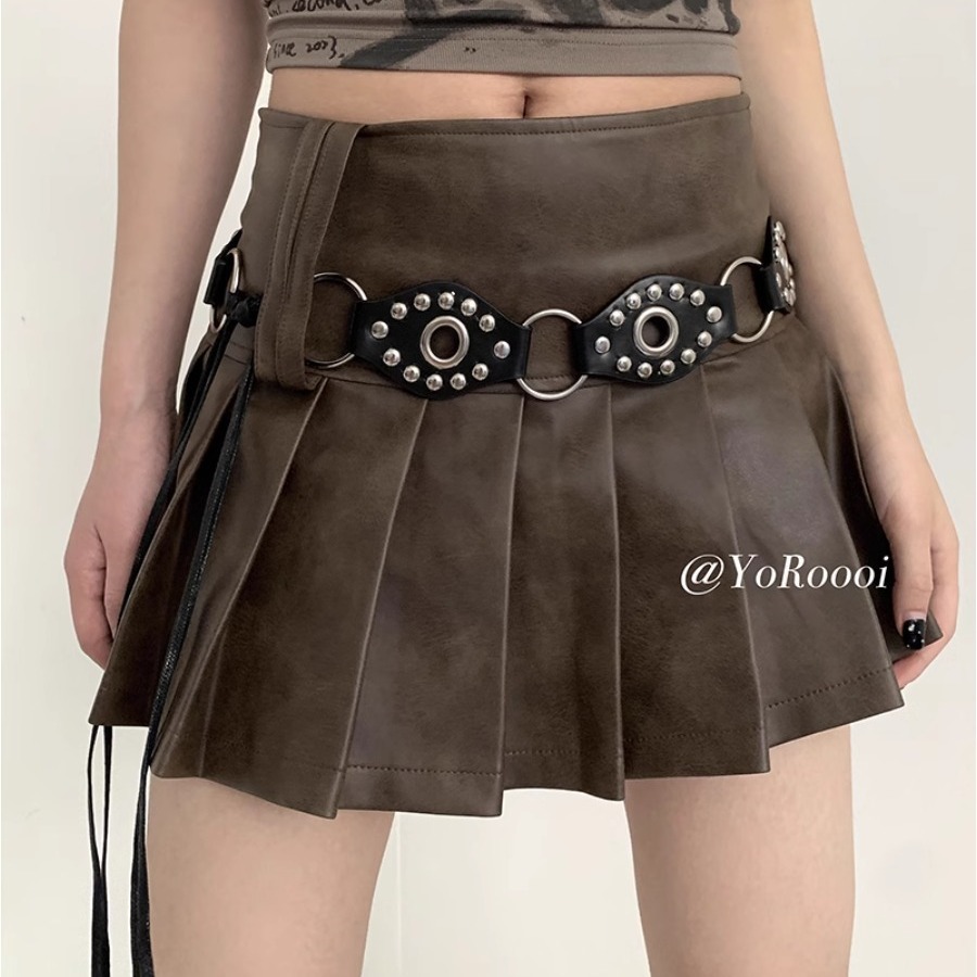 Y2K Punk Millennium Spice Girl Retro vintage Half-body Belt Flying Spell-ring Design Sense Lace-up Belt Women