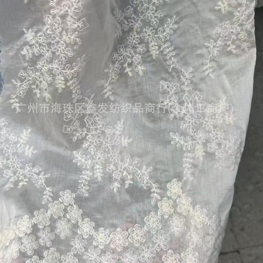 Tencel Embroidered Fabric Cotton Thread Hollow Embroidery Lace Trim Bohemian Style