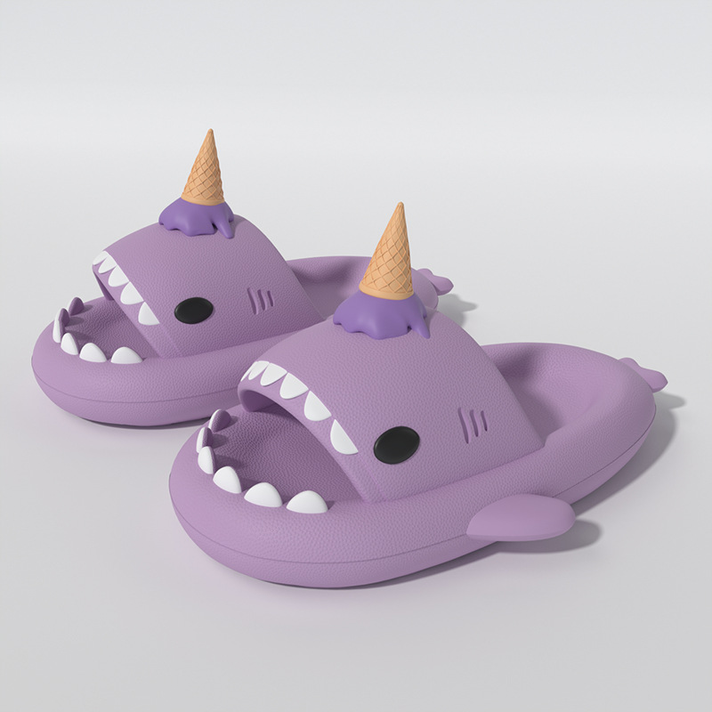 Picture of New Style Lantern Fish Shark Slippers Female Couple Indoor and Outdoor Thick Slippers Female Slip-on Feeling Soft Sole Home Sandals for Men
