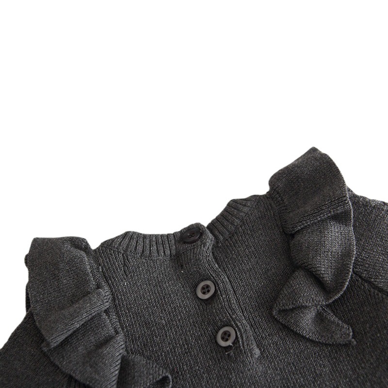 Autumn and Winter Warm Girls' Knitted Cotton dress Baby Baby Red Flying Sleeve Sweater Western Style Princess Dress