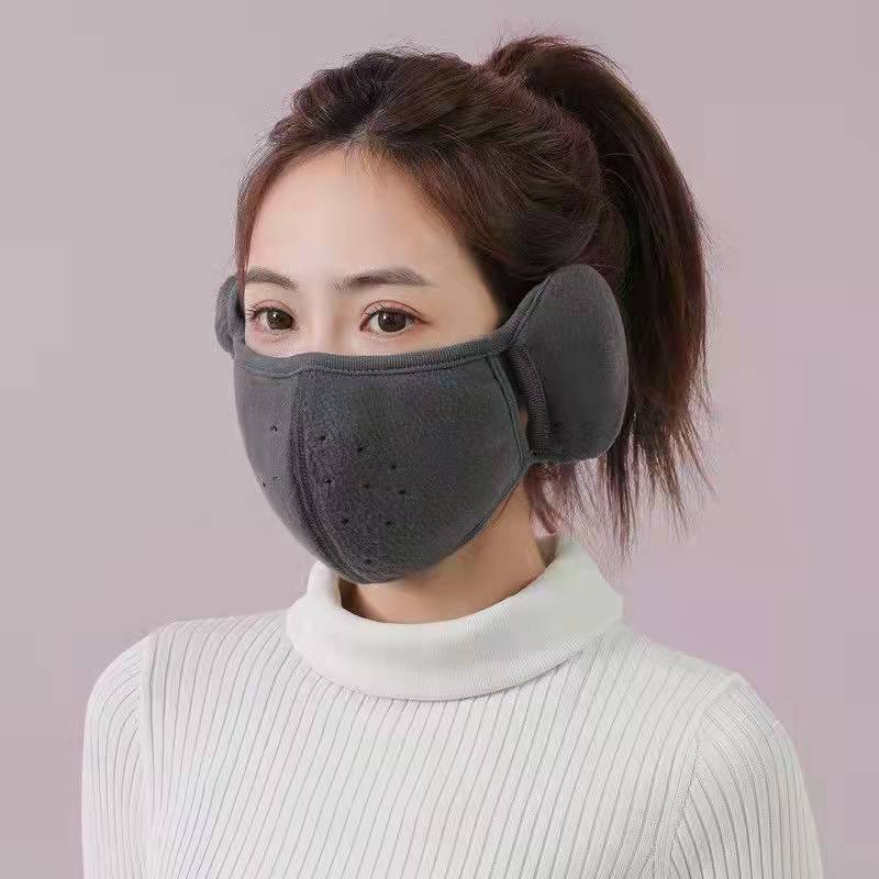 Picture of Anti-freezing Ear Protective Warm Mask Two-in-One Thickened Cold-proof Windproof Breathable Three-dimensional Washable Universal Warm Mask