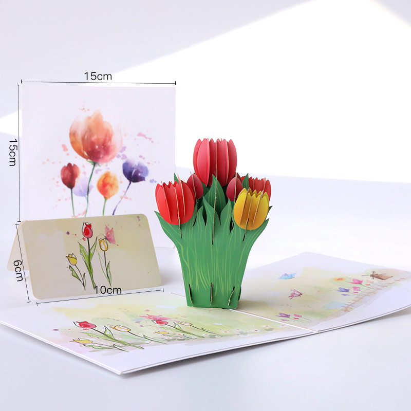 Picture of New Mother's Day Gift 3D Greeting Card Paper Carved Thank You Card Mother's Blessing Card Creative Cross-border Wholesale
