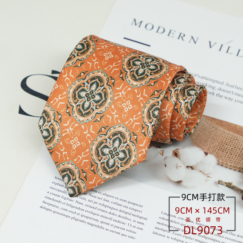Picture of Dress tie men's Korean British style gentleman retro pattern 9CM hand-made student work business professional wear