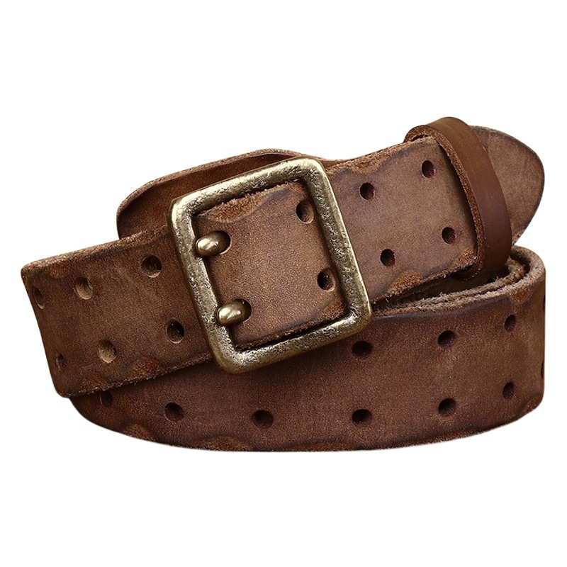 Retro Old Korean Style Trendyy Stylish Ins Style Double Pin Buckle Belt Men's Fashion Young People Jeans Belt
