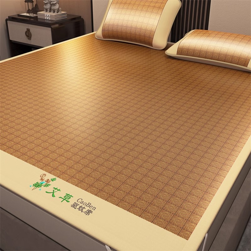 Picture of wormwood mat bamboo mat 2025 new summer ice silk rattan mat student dormitory single straw mat baby available mat