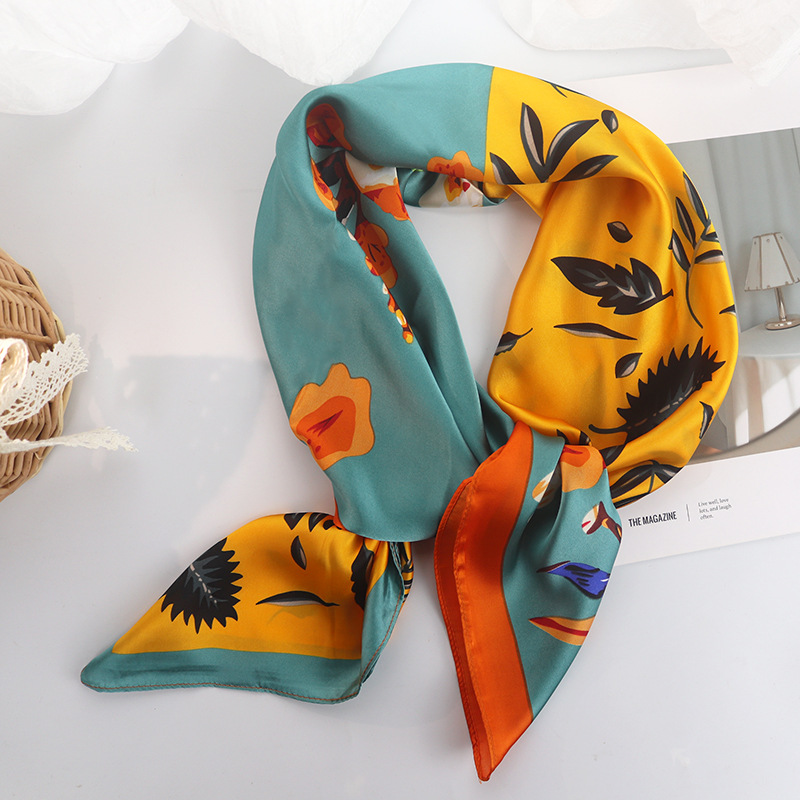 Picture of 90cm Cloud Brocade Square Scarf Hangzhou Silk Scarf Turban Shawl Scarf Women's Summer Outer Wear Spring Autumn Winter