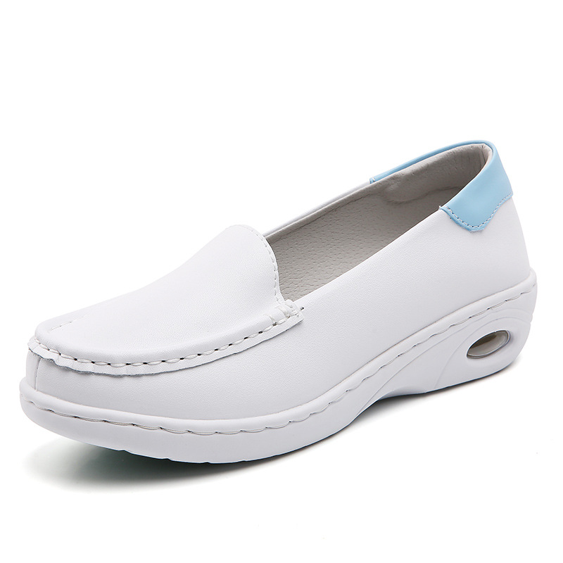 Picture of in stock nurse shoes autumn and winter leather air cushion soft bottom breathable flat anti-slip fleece-lined work shoes cross-border a generation of hair