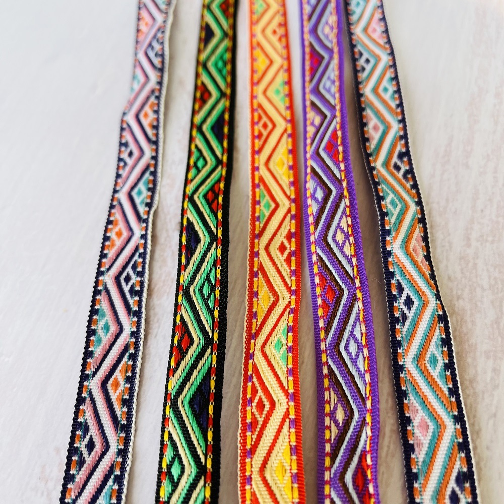 Jacquard Ribbon Ethnic Lace Geometric Clothing Home Accessories Width 1.2cm A- 2975