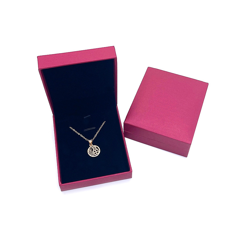 Rose Red Jewelry Packaging Box Pendant Box Leather-filling Paper Plastic Box Printing Pendant Jewelry Gold Storage Box Necklace Box