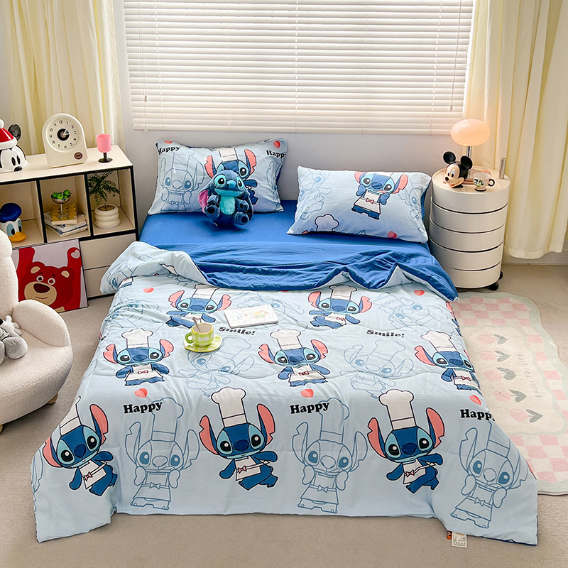 DisneySummer Cool Quilt New Cloud Small Cotton Soybean Fiber Quilt Dormitory Air-conditioning Quilt Fiber Quilt Cartoon Children Quilt