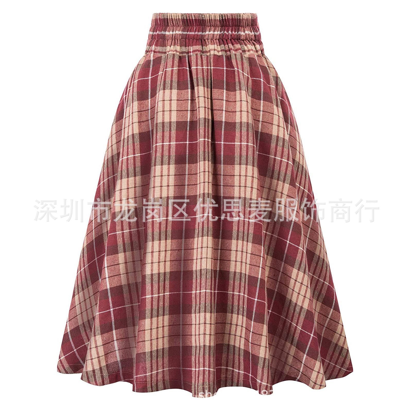 Picture of 24 New European and American ebay Foreign Trade AliExpress Amazon Contrast Color Decorative Skirt Women's Plaid Joker Skirt