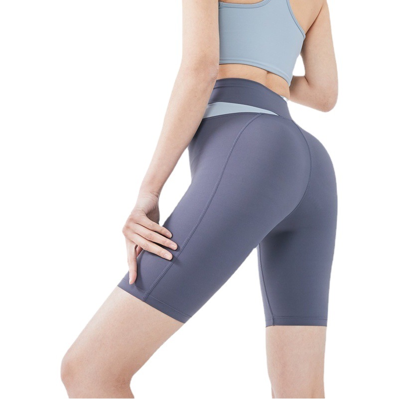 Picture of Juyitang Running Sports Fitness High Waist Peach Hip Tight No Embarrassment Line Summer Short Women's Yoga Suit
