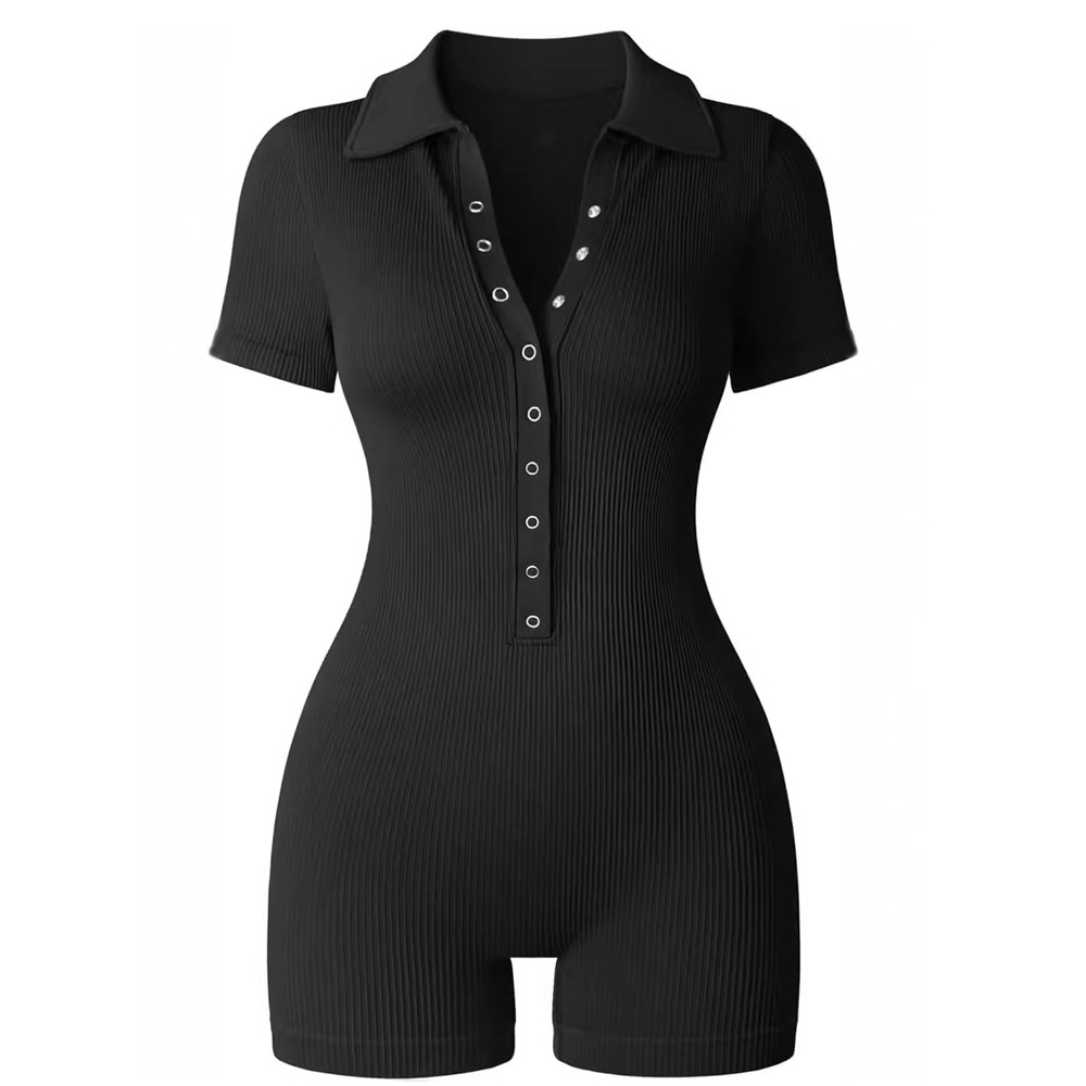 Cross-border OQQ stand collar women's yoga jumpsuit yoga fitness waist sports three-point jumpsuit shorts