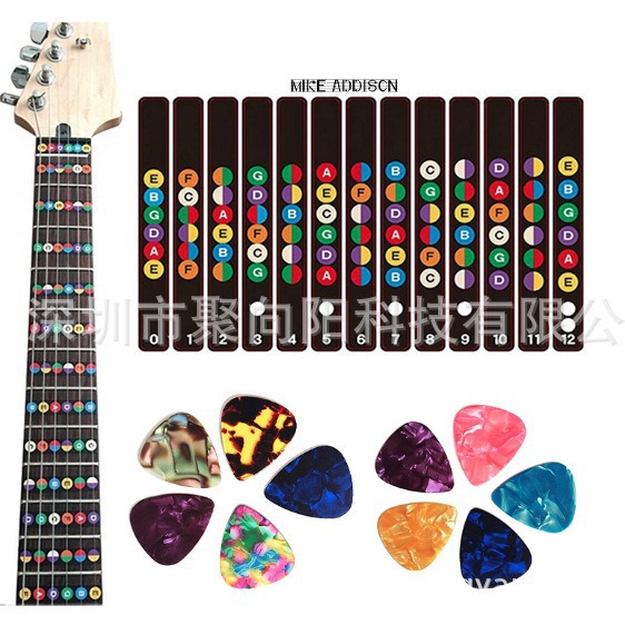 Guitar accessories beginner guitar scale sticker pick