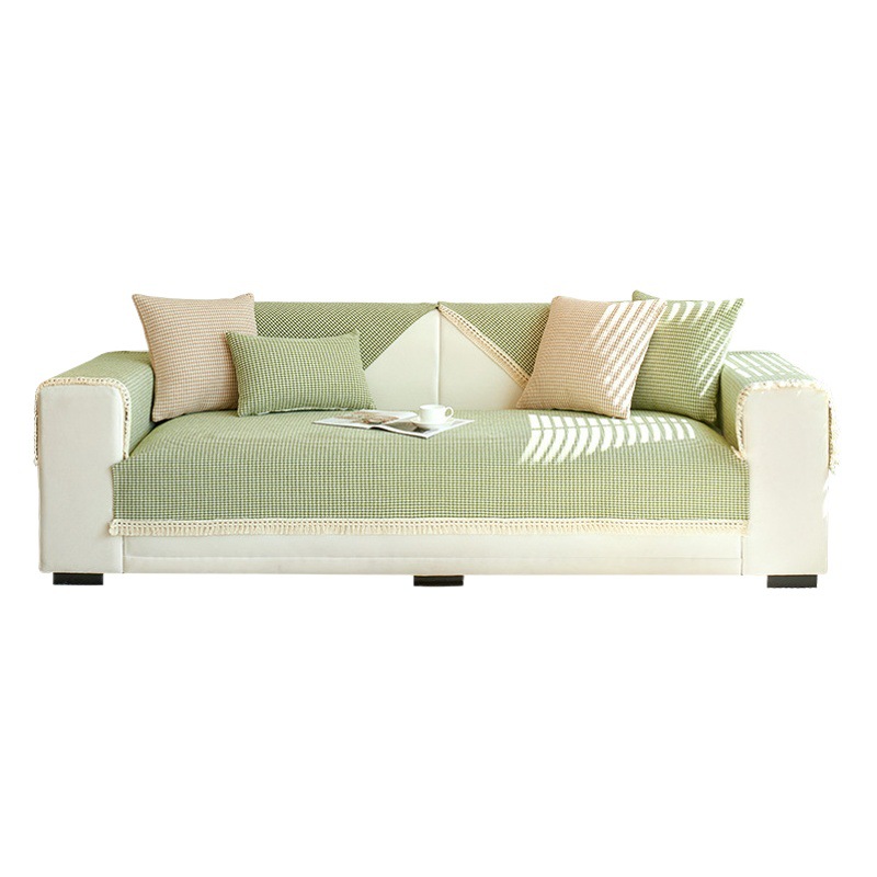 Thickened Japanese-style cotton and linen sofa cushion four seasons universal 2023 new old coarse cloth non-slip sofa cover backrest cover cloth