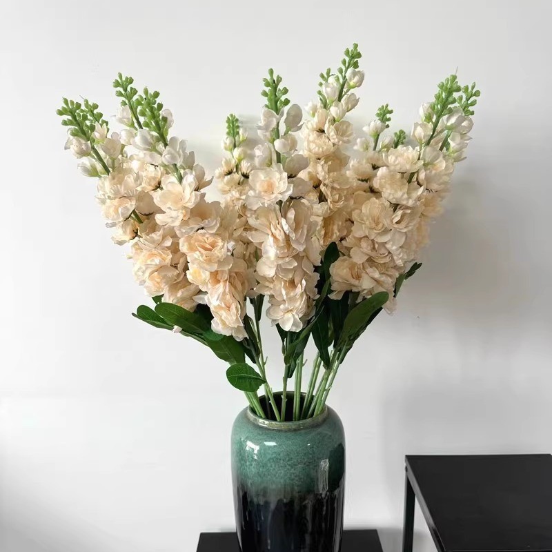 Picture of Simulated Delphinium Wedding Auditorium Decoration Simulated Flower Single Violet Props Large Simulated Flower Delphinium