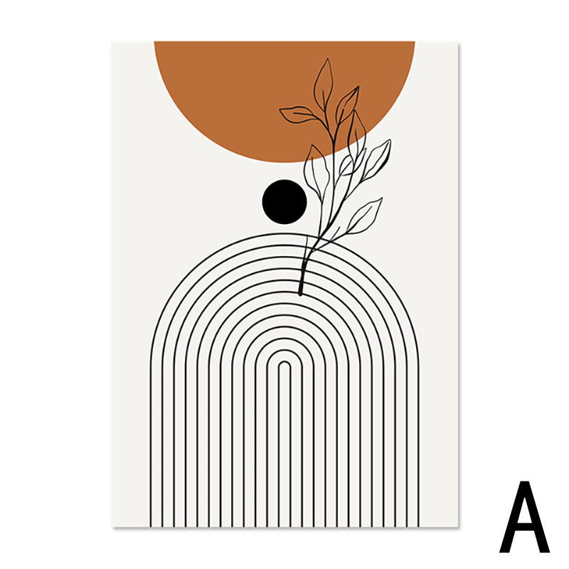 Picture of Modern Nordic simple abstract black line geometric poster bedroom living room decoration hanging painting frameless painting wholesale