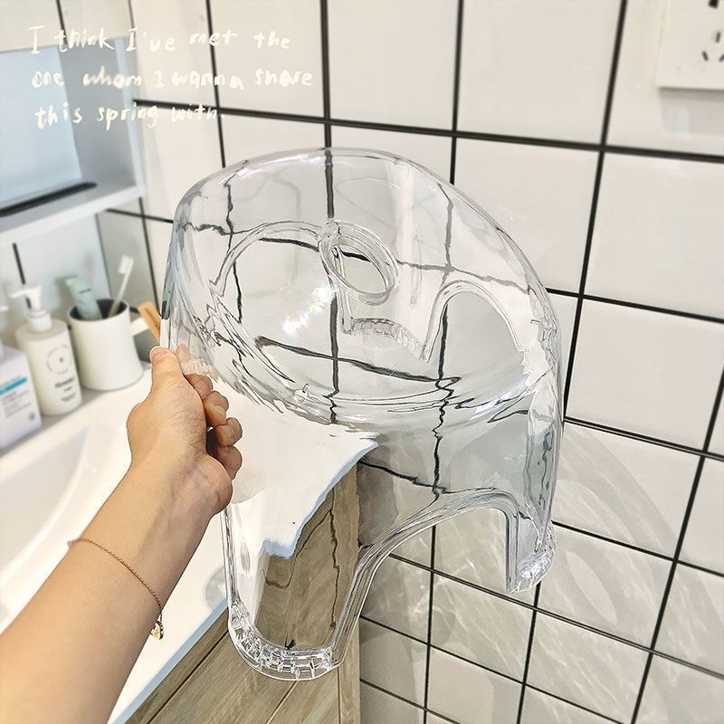 Picture of Extra thick plastic stool thickened transparent stool small stool non-slip bathroom stool children adult stool bath stool round stool