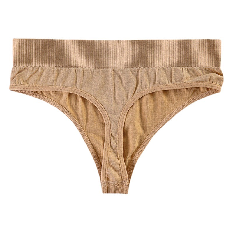 Cross-border AliExpress Low Waist Threaded Seamless Thong Women's Big U Same Style Solid Color T Pants Large Size Fitness Sports Underwear