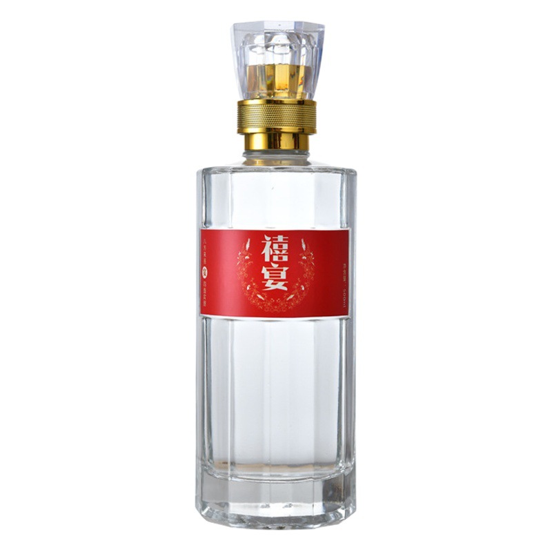 Factory wholesale thickened high-end wine bottle glass white wine bottle foreign wine bottle one Jin bottle sealed empty bottle crystal bottle