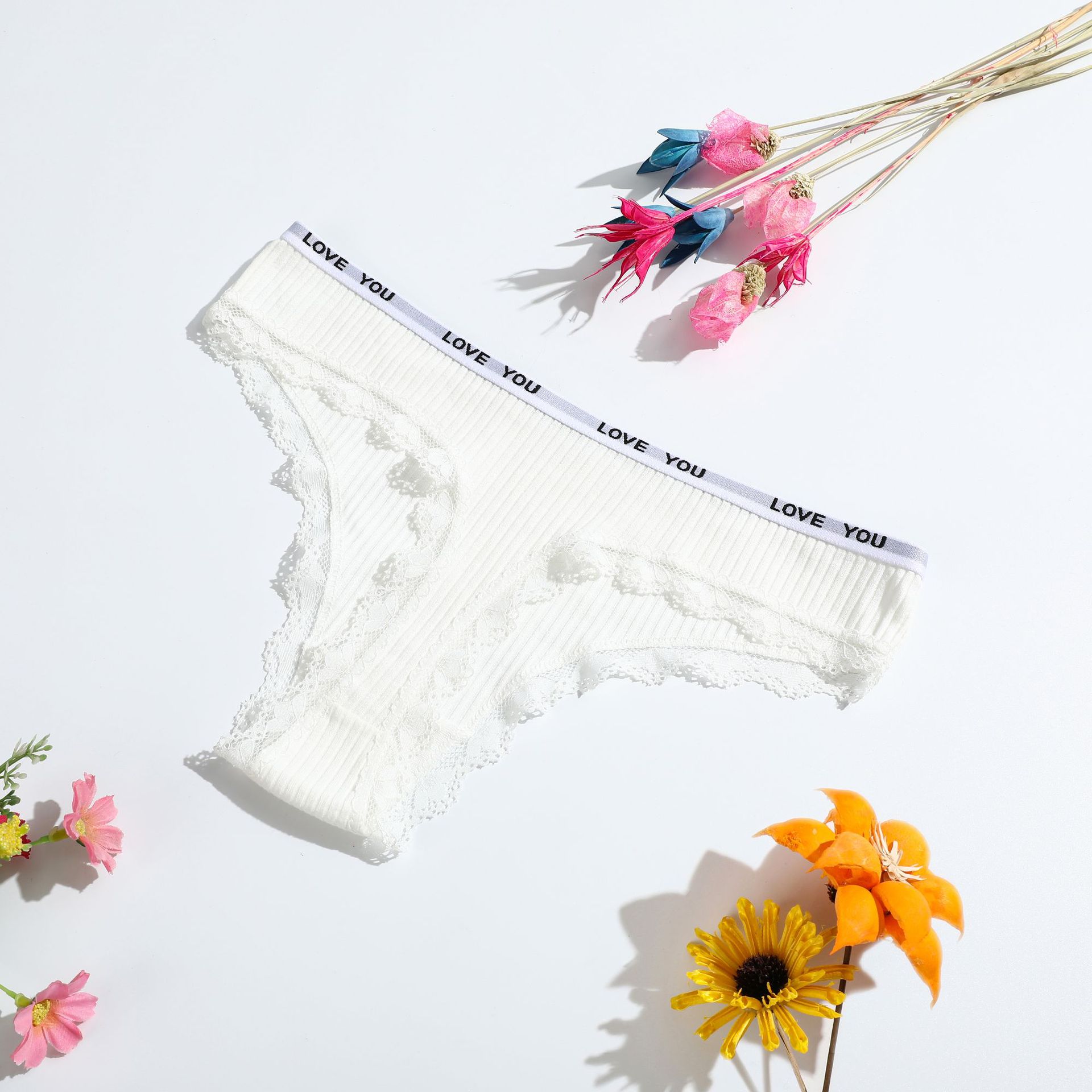 Picture of New ladies cotton thong low waist girls underwear European and American lace women's T-string pants manufacturers wholesale