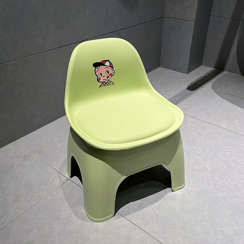 Picture of Stool small short stool backrest home cute children's plastic shoe changing stool toilet bathroom bath small bench chair