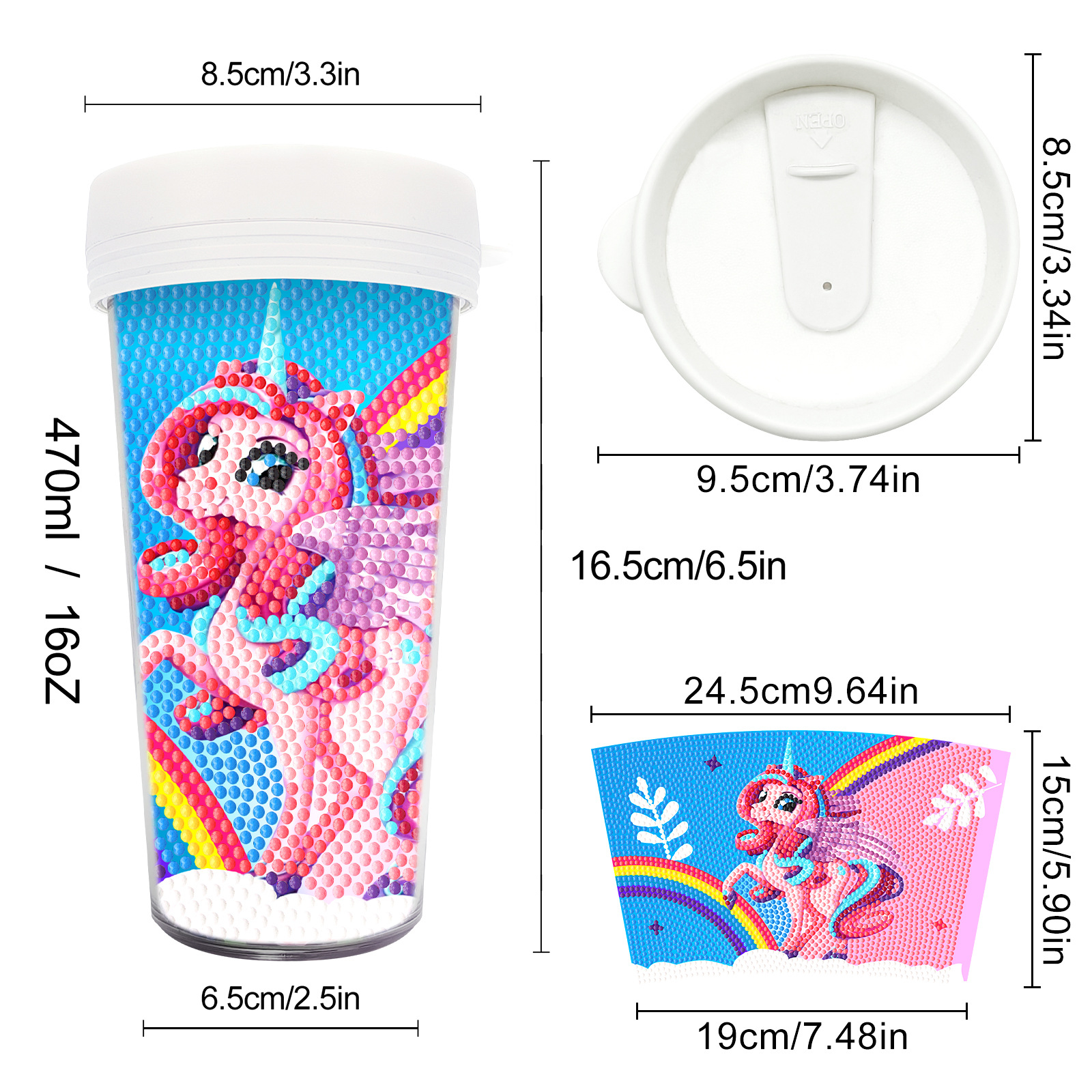 Picture of Diamond Painting Peripherals, New and Unique Cups, Cross-Border Supply, Diamond Stickers, Embroidery, DIY Handmade Full Diamond Creative Decorative Paintings Wholesale