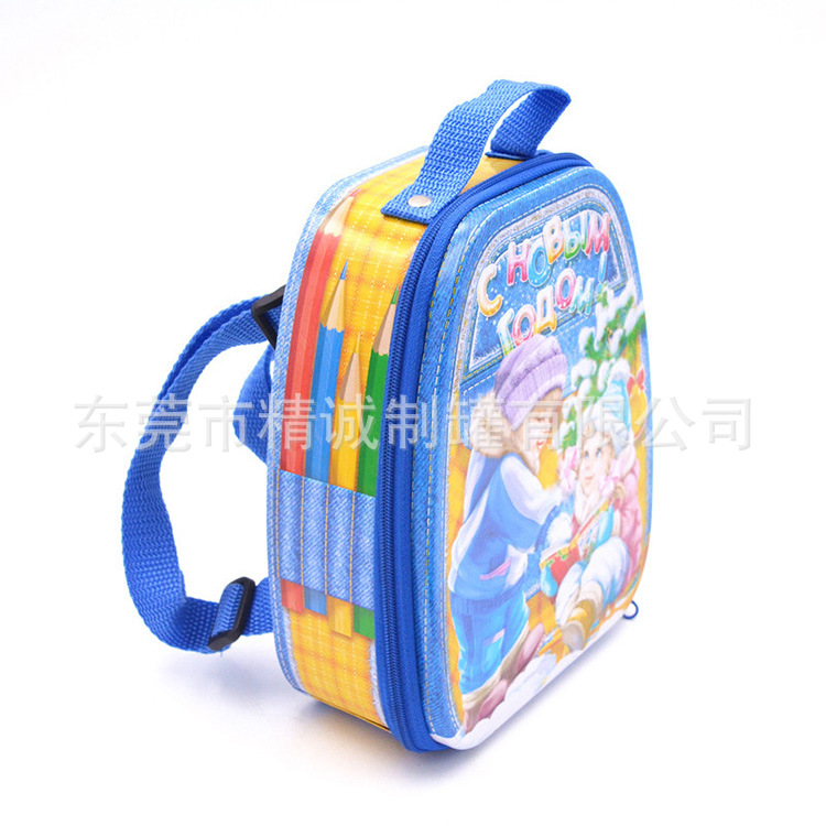 Tinplate schoolbag-type iron box manufacturer children's zipper small schoolbag iron packaging sale special-shaped iron box iron can