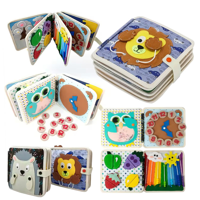 Picture of Felt learning board busy board new shaped hedgehog lion color felt children early education felt learning board