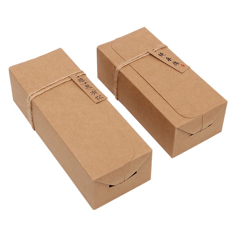 Kraft paper gift paper box flower fruit tea nut snack pastry packaging paper box spot nougat packaging paper box