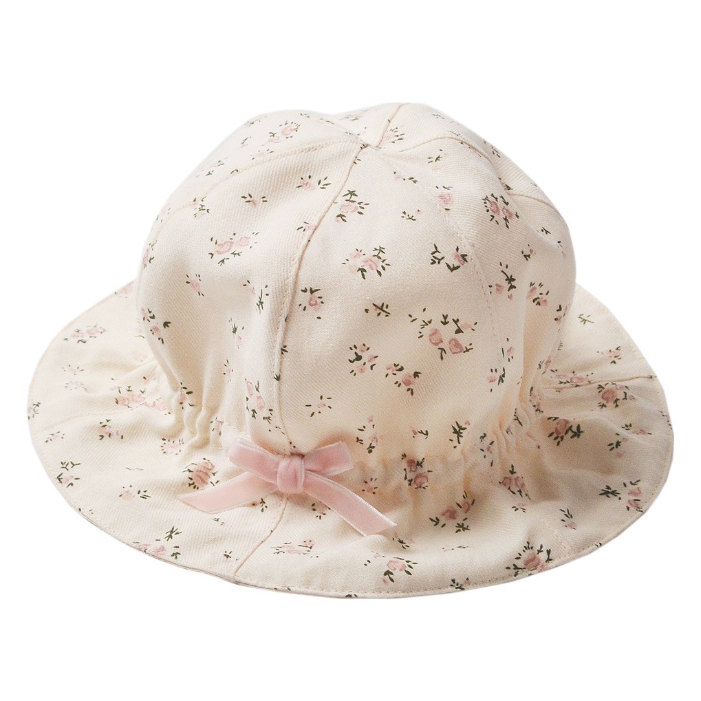 moinmlon Korean Spring and Summer Girls Cotton Breathable Lampshade Cap Baby Sun Cover Hat Bow Pot Hat