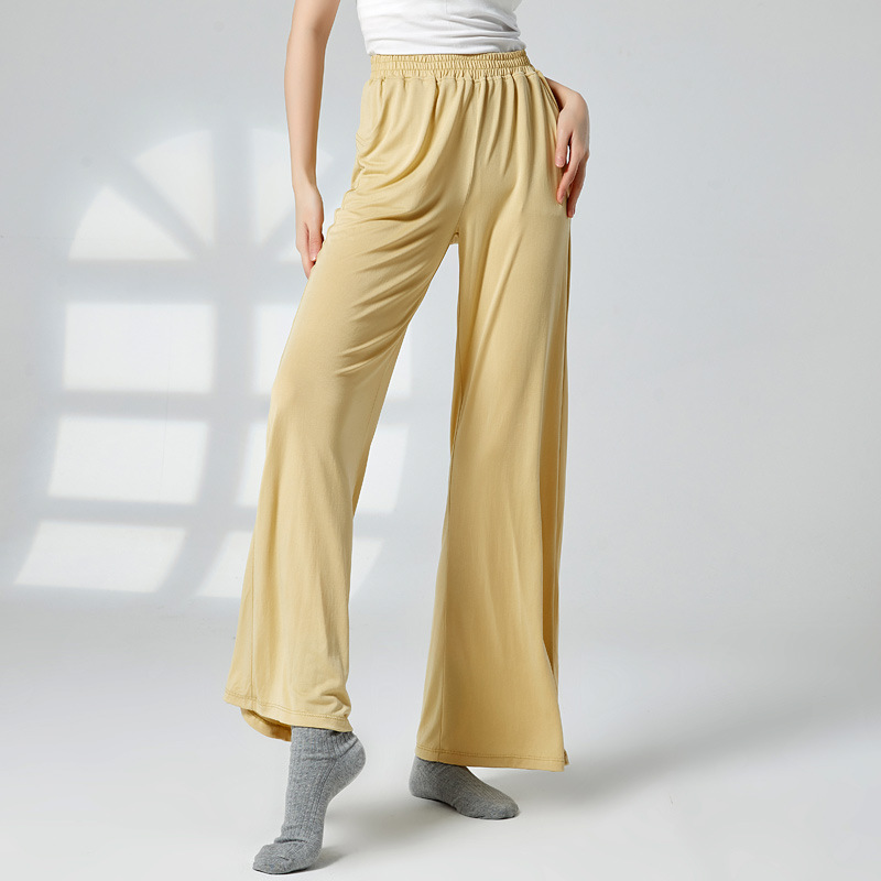 Picture of Dancing Pants Female Adult Training Pants Straight Leg Wide Leg Pants Classical Body Yoga Clothing Modern Dance High Waist Long Pants