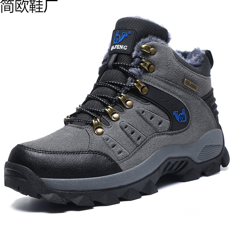 Cross-border generation hair autumn and winter warm lovers high-top outdoor hiking shoes waterproof non-slip thick-soled wear-resistant leisure travel