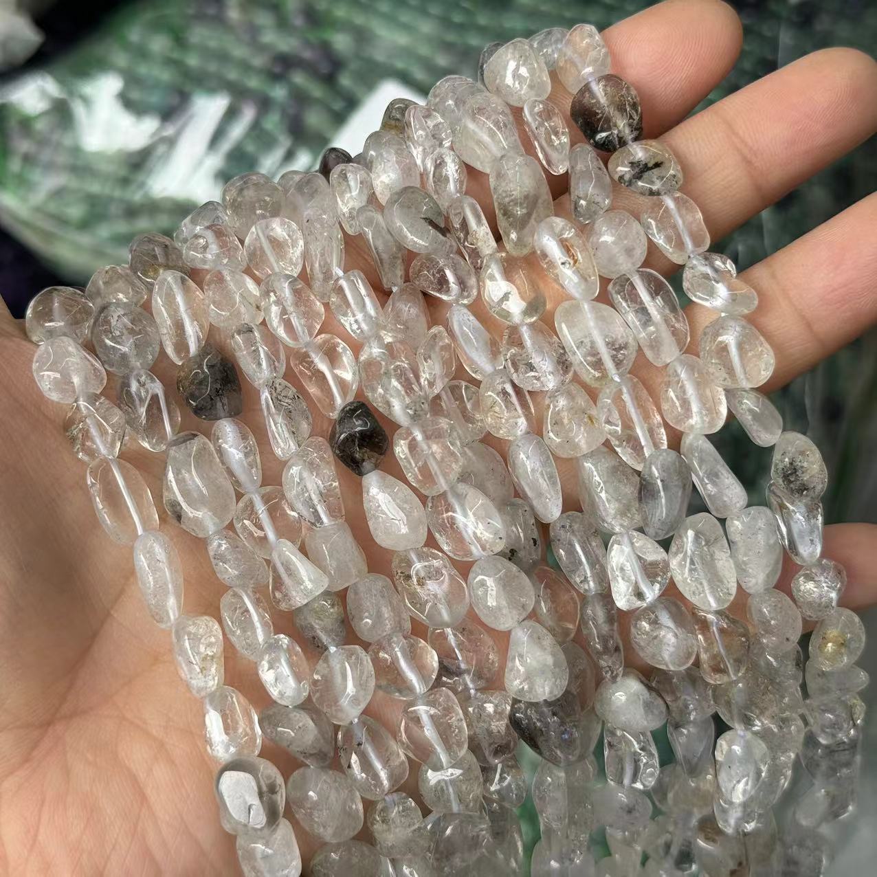 Picture of 8*10mm natural raw stone with loose beads semi-finished beads manufacturers spot wholesale jewelry accessories cross-border foreign trade