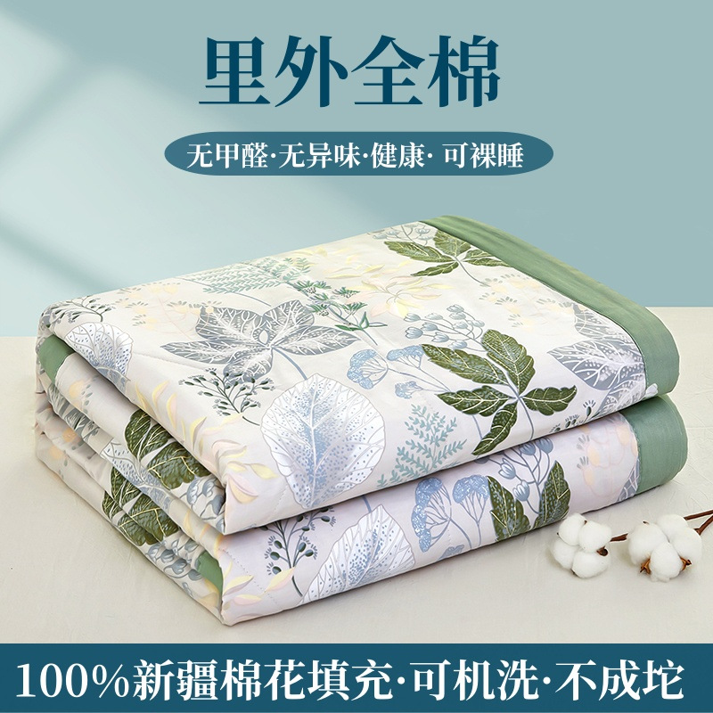 Picture of Class A Mother and Infant Grade Xinjiang Cotton Summer Cool Quilt Household Cotton Machine Washable Air-conditioning Quilt Summer Pure Cotton Single Thin Quilt