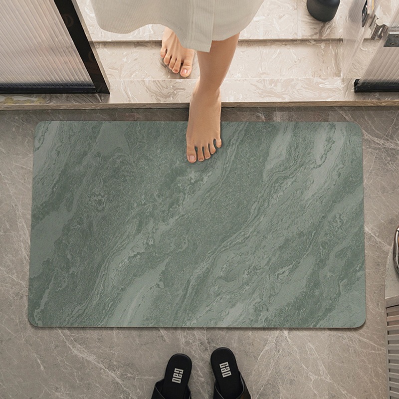 Picture of Simple Diatom Mud Thickened Cushion Absorbent Mat Bathroom Door Mat Quick-drying High-end Bathroom Floor Mat Non-slip