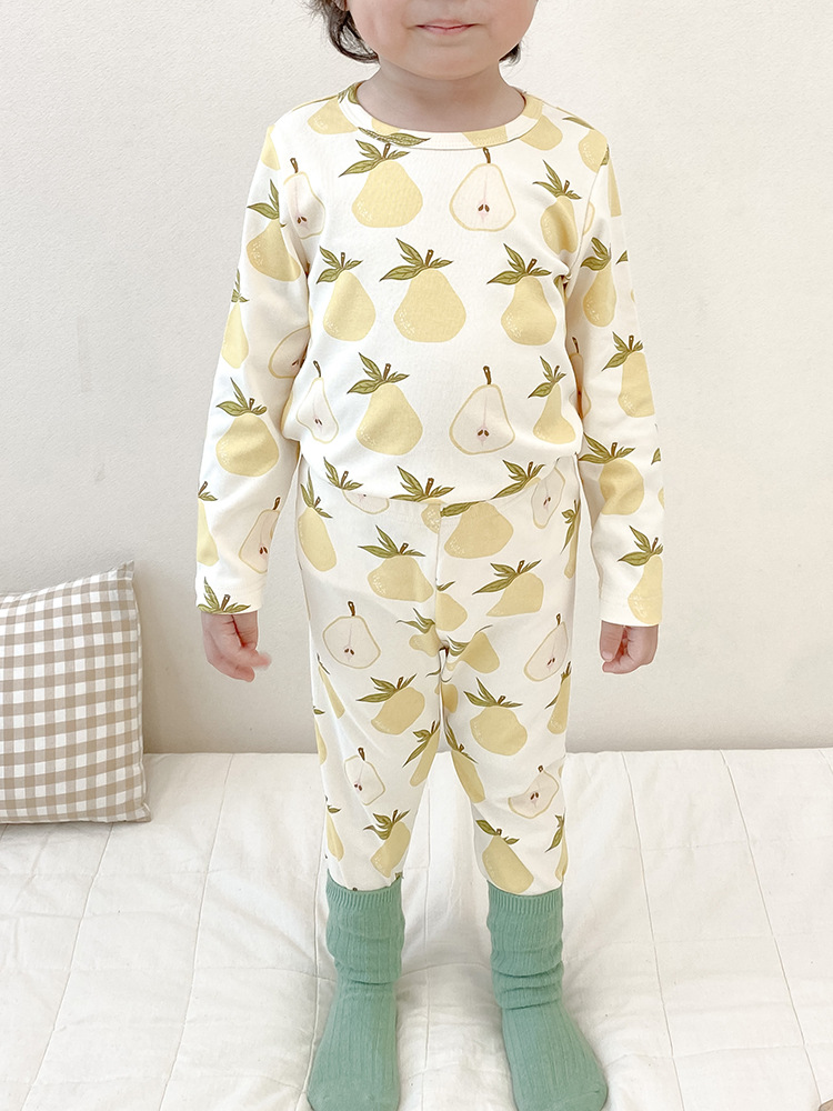 Picture of Spring and Autumn Children's Clothing Danish Children's Home Clothes suit Girls' Pajamas Pure Cotton Children's Autumn Clothes and Pants Men's Treasure Pajamas