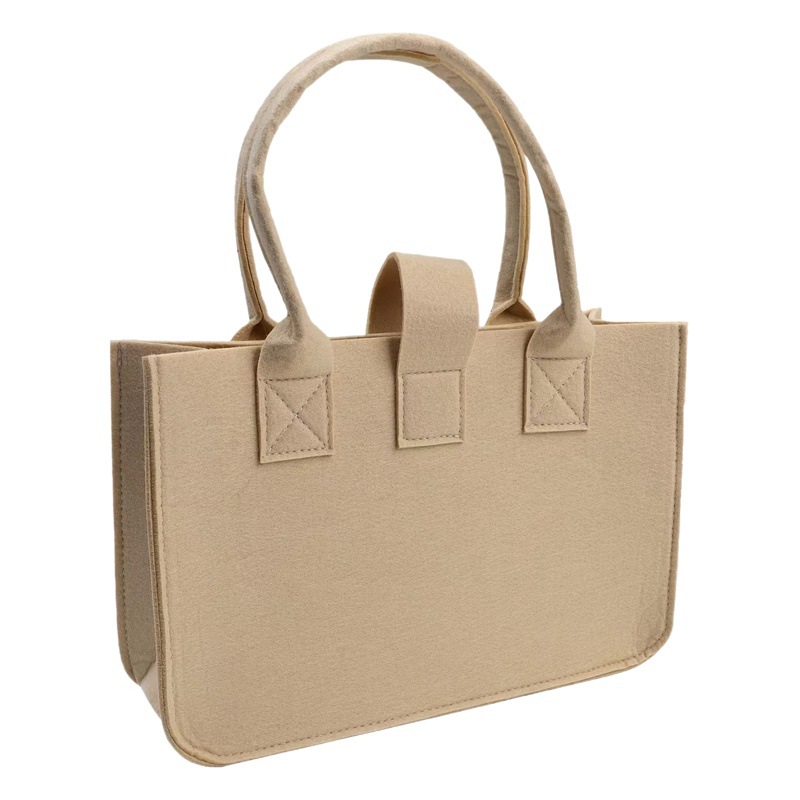Thick Felt Bag, Multi-Functional Handbag, Large Capacity, Color-Blocked Gift Bag, Engraved Logo Felt Fabric Storage Bag