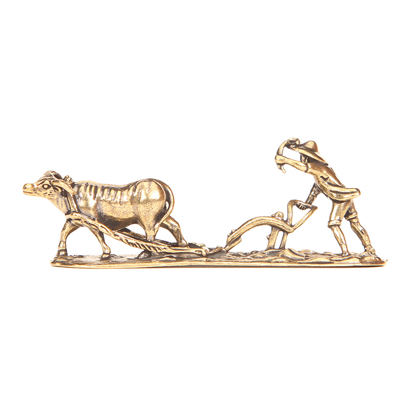 Picture of Brass ornaments for the elderly and cattle farmers to cultivate tea pet ornaments desk decoration factory wholesale craft collection
