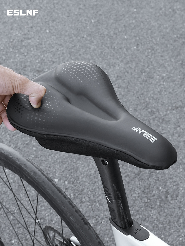 ESLNF Bicycle Cushion Cover Road Bike Soft Fat Cushion Cover Silicone Shock Absorbing Thickened Soft and Comfortable Mountain Bike Seat Cover